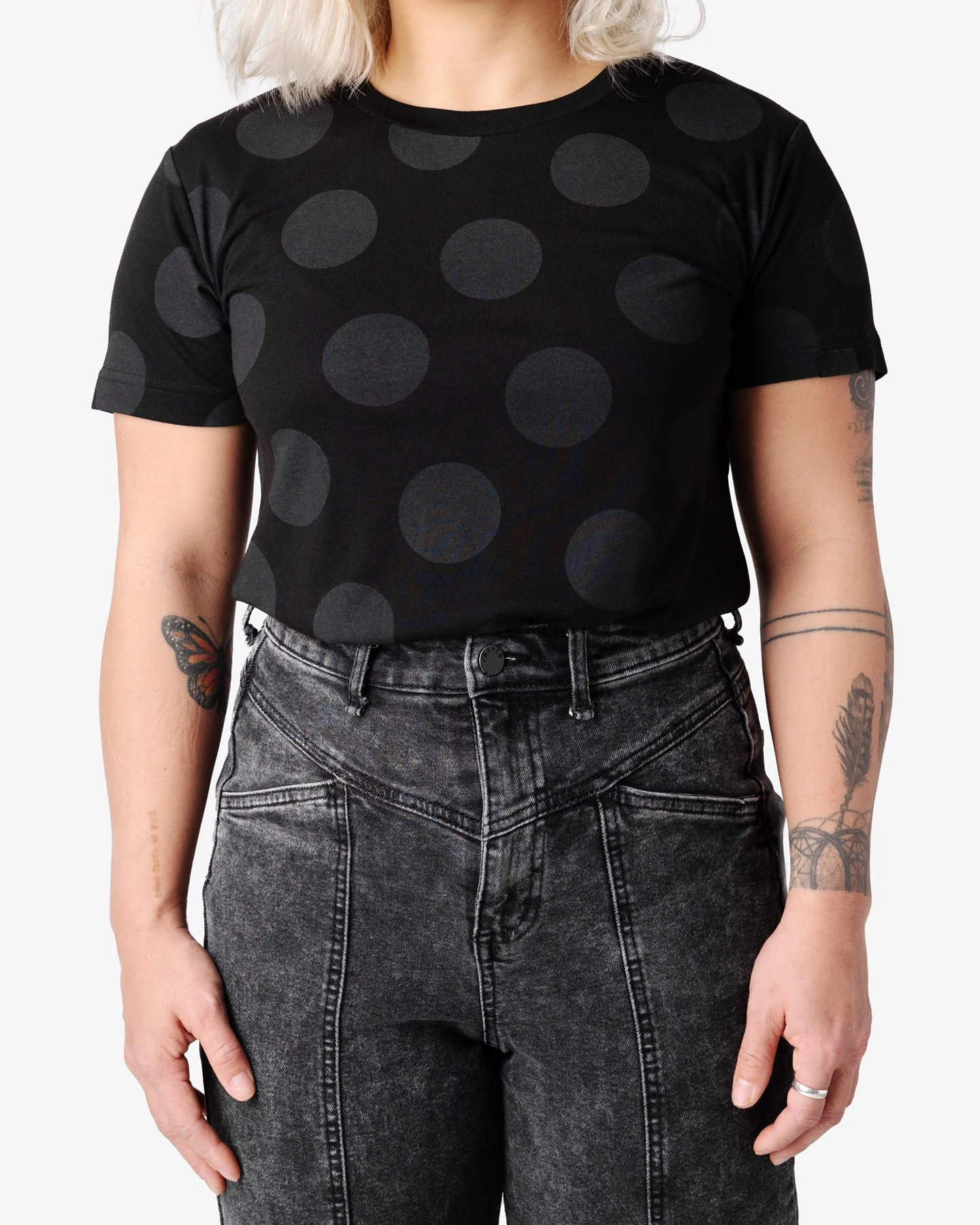 Polka Dot Tee - Black Wolf - Image 6